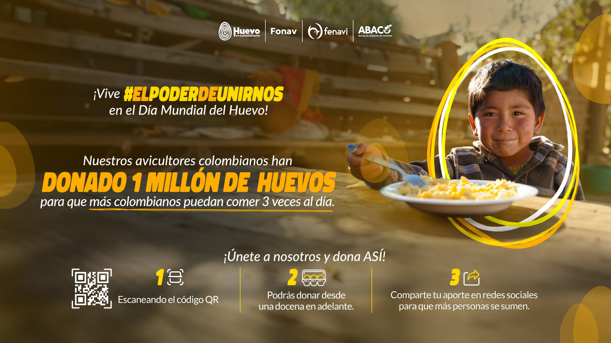 En el Día Mundial del Huevo, Fenavi y los Avicultores de Colombia realizan una gran donación para combatir la  inseguridad alimentaria